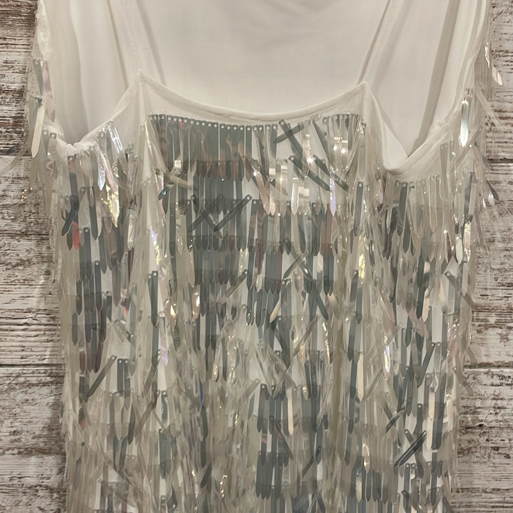 Untamed Petals - White - Fun Sequin - Party Dress - Picture 4 of 4